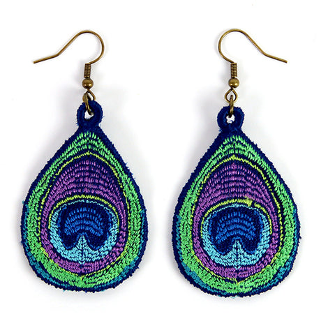 Exquisite Peacock Feather Earrings (Freestanding)