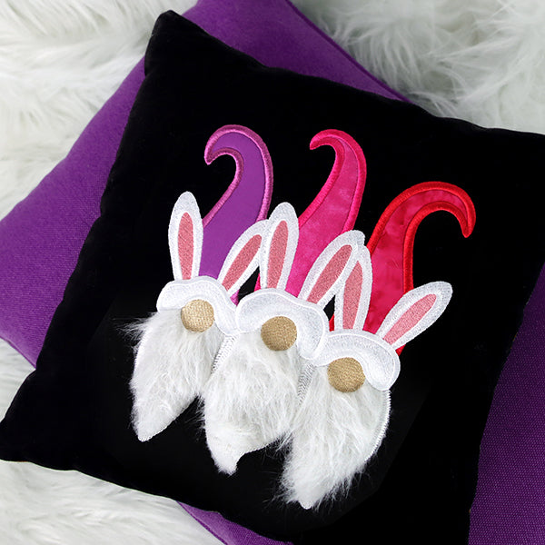 Fluffy Bunny Gnome Trio (Applique)