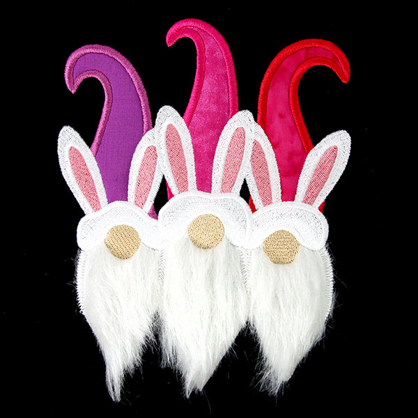 Fluffy Bunny Gnome Trio (Applique)