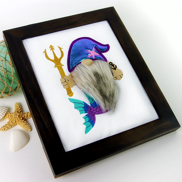 Fluffy Mermaid Gnome (Applique)