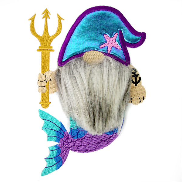 Fluffy Mermaid Gnome (Applique)