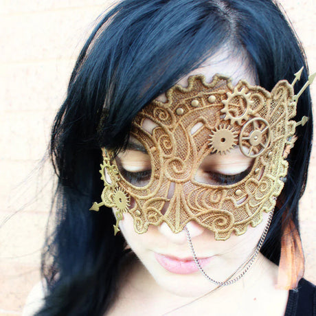 machine embroidery steampunk mask