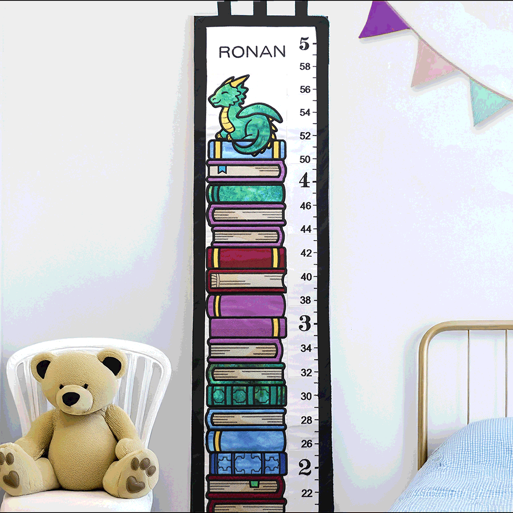 machine embroidered growth chart