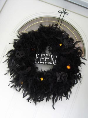 Lace and Feather Wreath