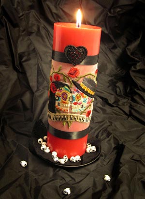 Organza Wrapped Candle