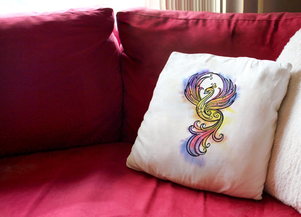 Painted Embroidery Pillow