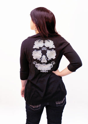 cutwork skull machine embroidery