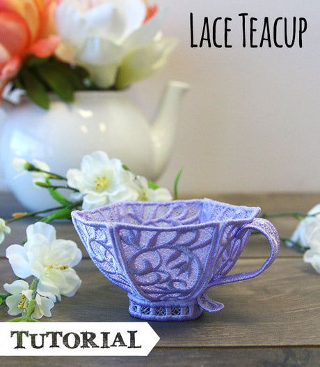 Lace Teacup Tutorial - featuring Tiny Teacup (Lace) design in lavender