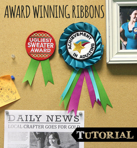 Award Winning RIbbons Tutorial - Ugliest Sweater Award, Achievement in Adulting - Daily News: Local Crafter Goes for Gold
