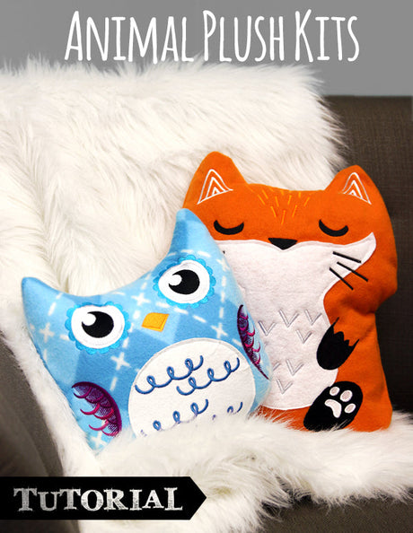 Animal Plush Kits Tutorial - featuring Fox  Plush Kit design