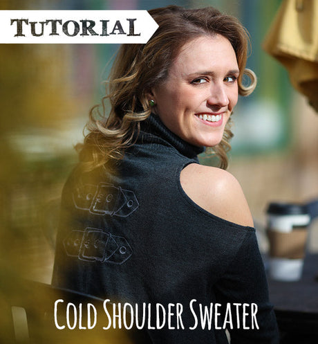 Cold Shoulder Sweater Tutorial, featuring Buckle Down design