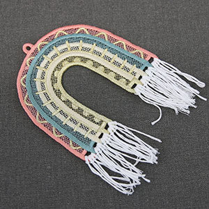 Stitching Multi-color Lace + Adding Fringe