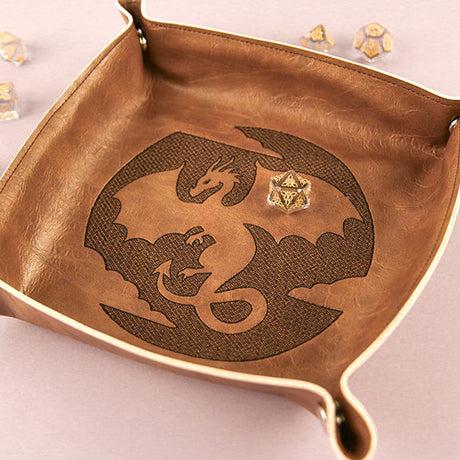 faux leather dice tray made with machine embroidery