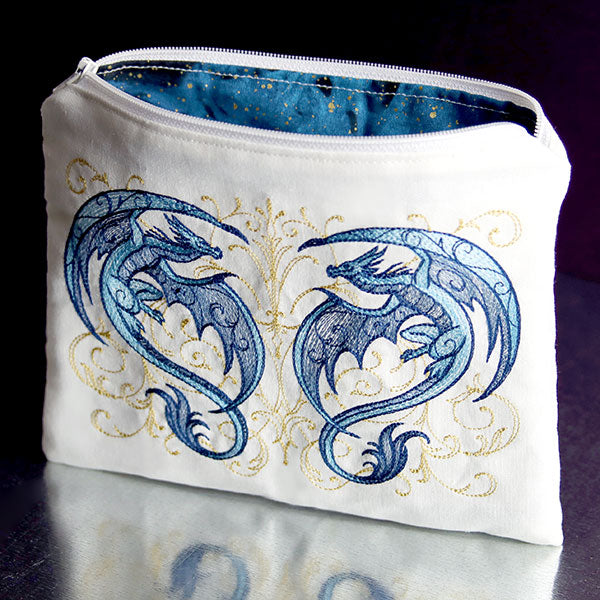 How To Make a Machine Embroidered Zipper Pouch