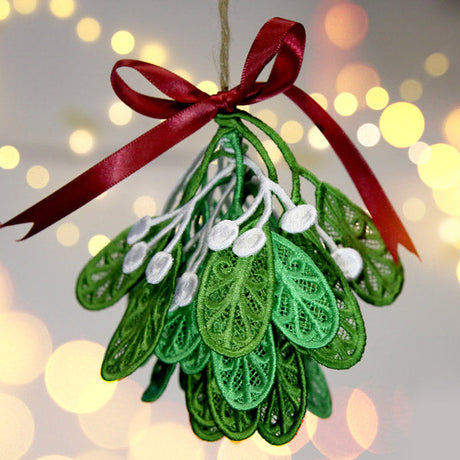 Freestanding lace mistletoe machine embroidery design