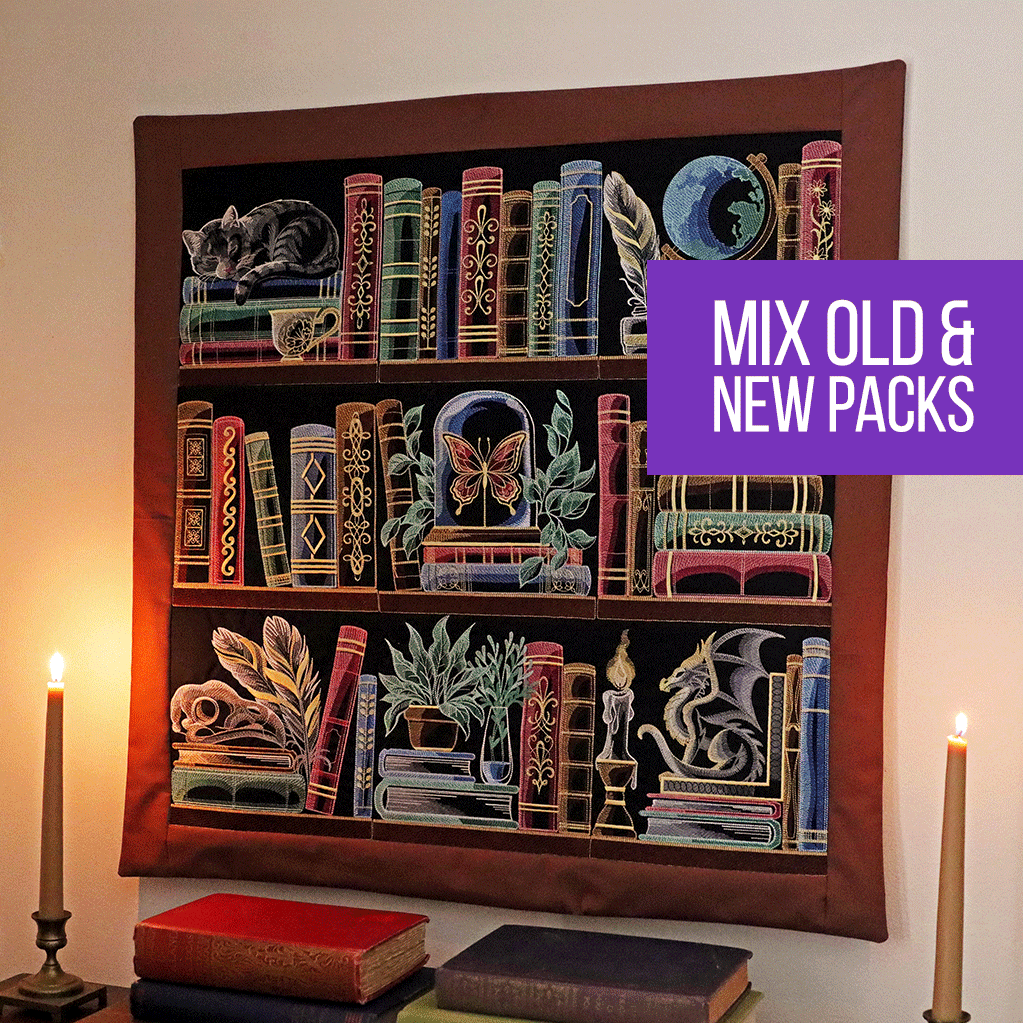 Build a Halloween Bookshelf Scene Design Pack