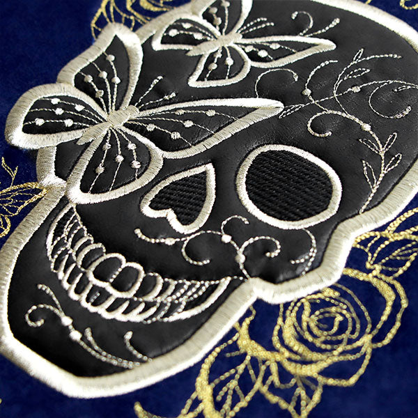 Flowers and Butterflies Skull (Batting Applique)