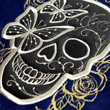 Flowers and Butterflies Skull (Batting Applique)
