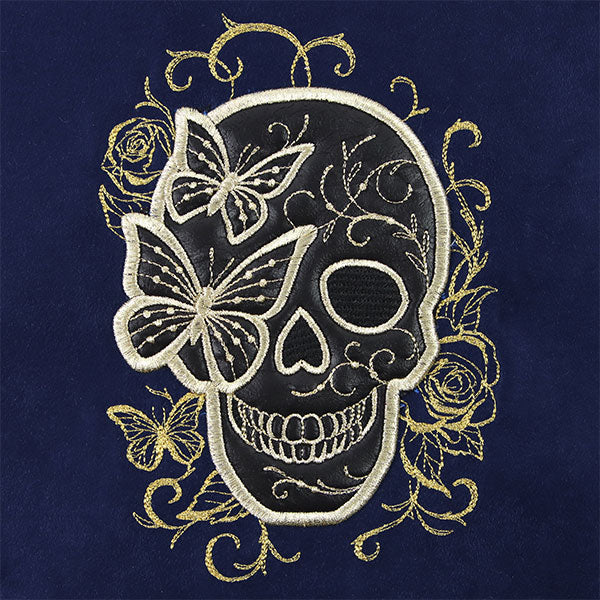 Flowers and Butterflies Skull (Batting Applique)