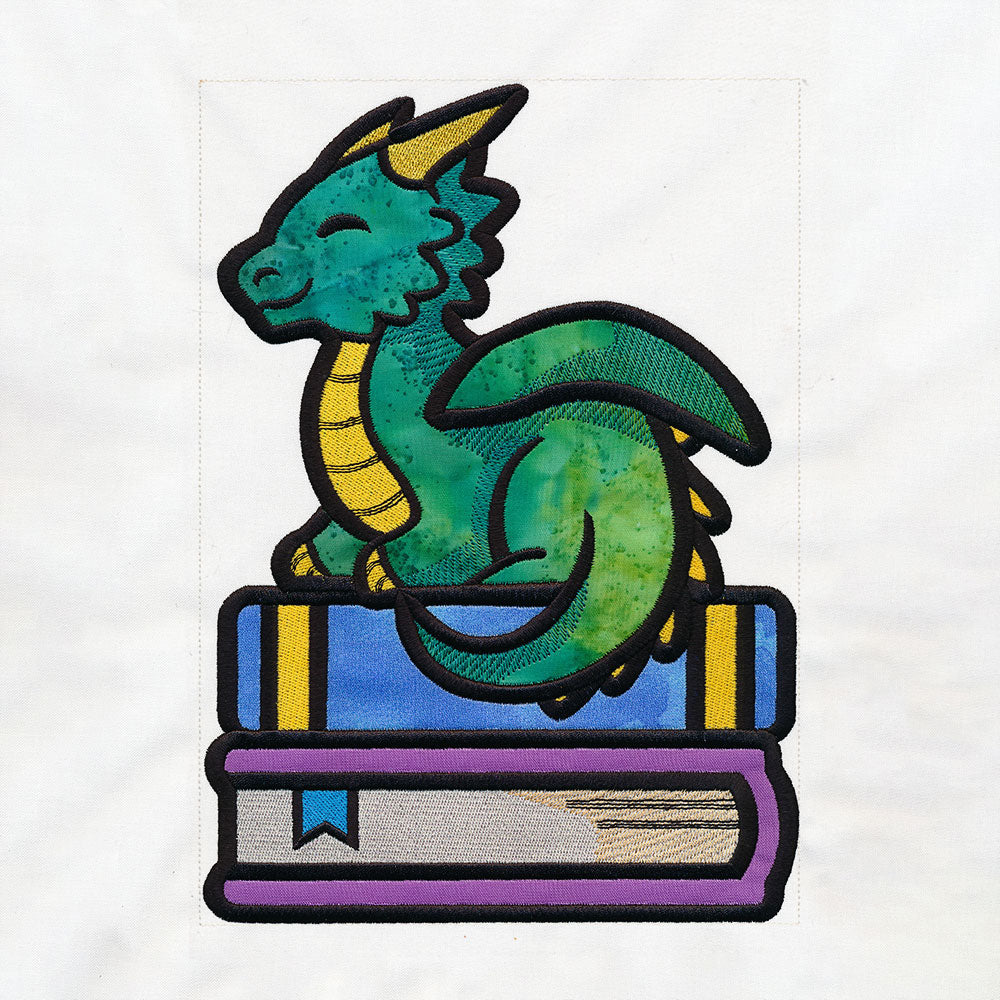 Book Stack Buddies (Applique) - Dragon