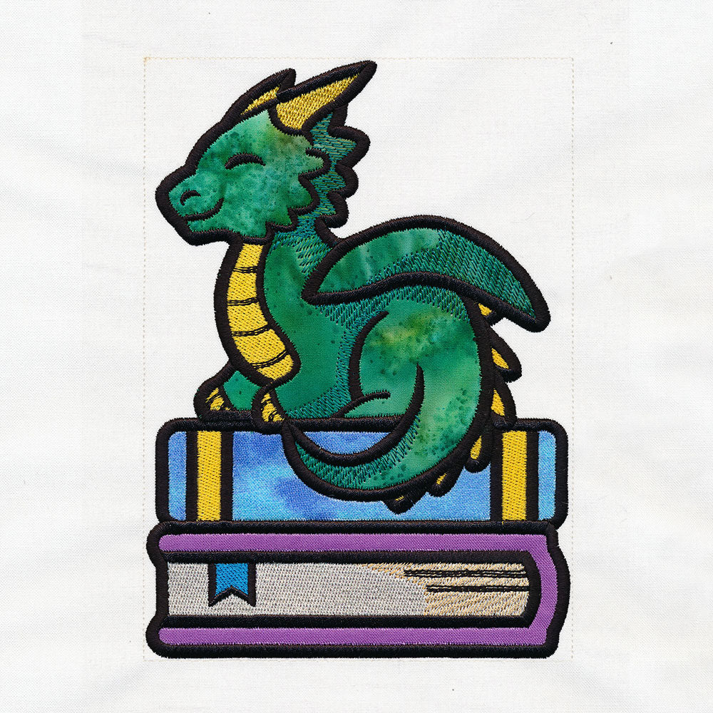 Book Stack Buddies (Applique) - Dragon