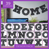 Bunting Alphabet (Lace) (Design Pack)