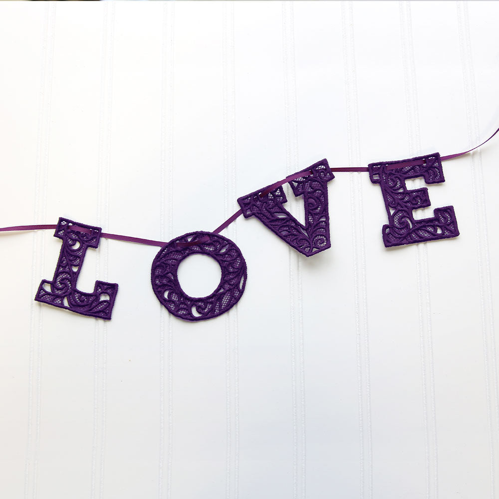 Bunting Alphabet (Lace) (Design Pack)
