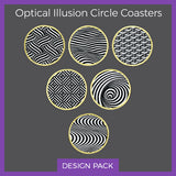 A Optical Illusion Circle Coaster (In-the- Hoop) Design Pack