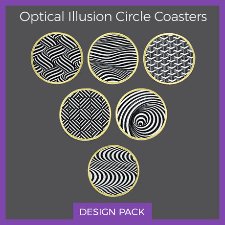 A Optical Illusion Circle Coaster (In-the- Hoop) Design Pack