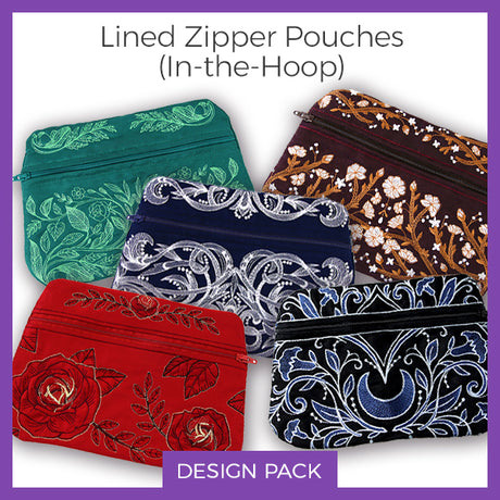 A Lined Zipper Pouch (In-the-Hoop) Design Pack