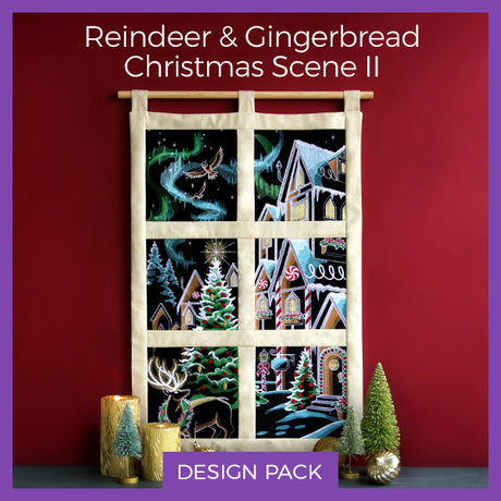 A Reindeer & Gingerbread Christmas Scene II Design Pack