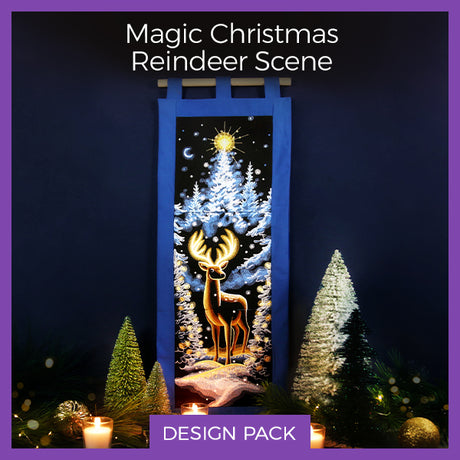 A Magic Christmas Reindeer Scene Design Pack