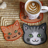 A Cat Face Coasters (In-the-Hoop) Design Pack