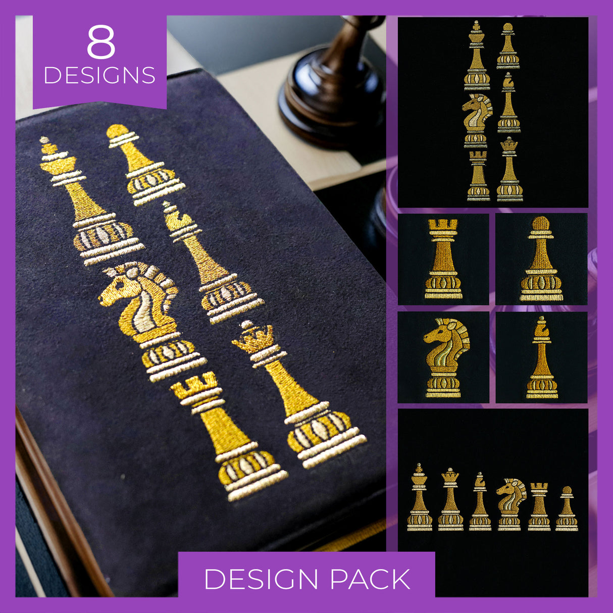 Gilded Chess Pieces Design Pack