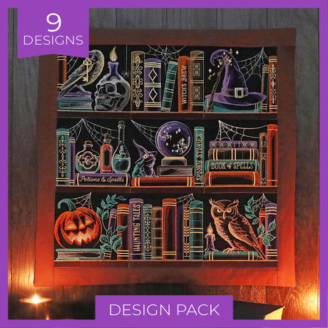Build a Halloween Bookshelf Scene Design Pack