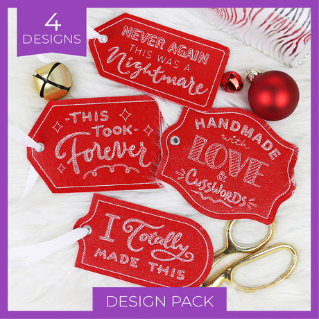 Crafted with Attitude Gift Tags (In-the-Hoop) Design Pack