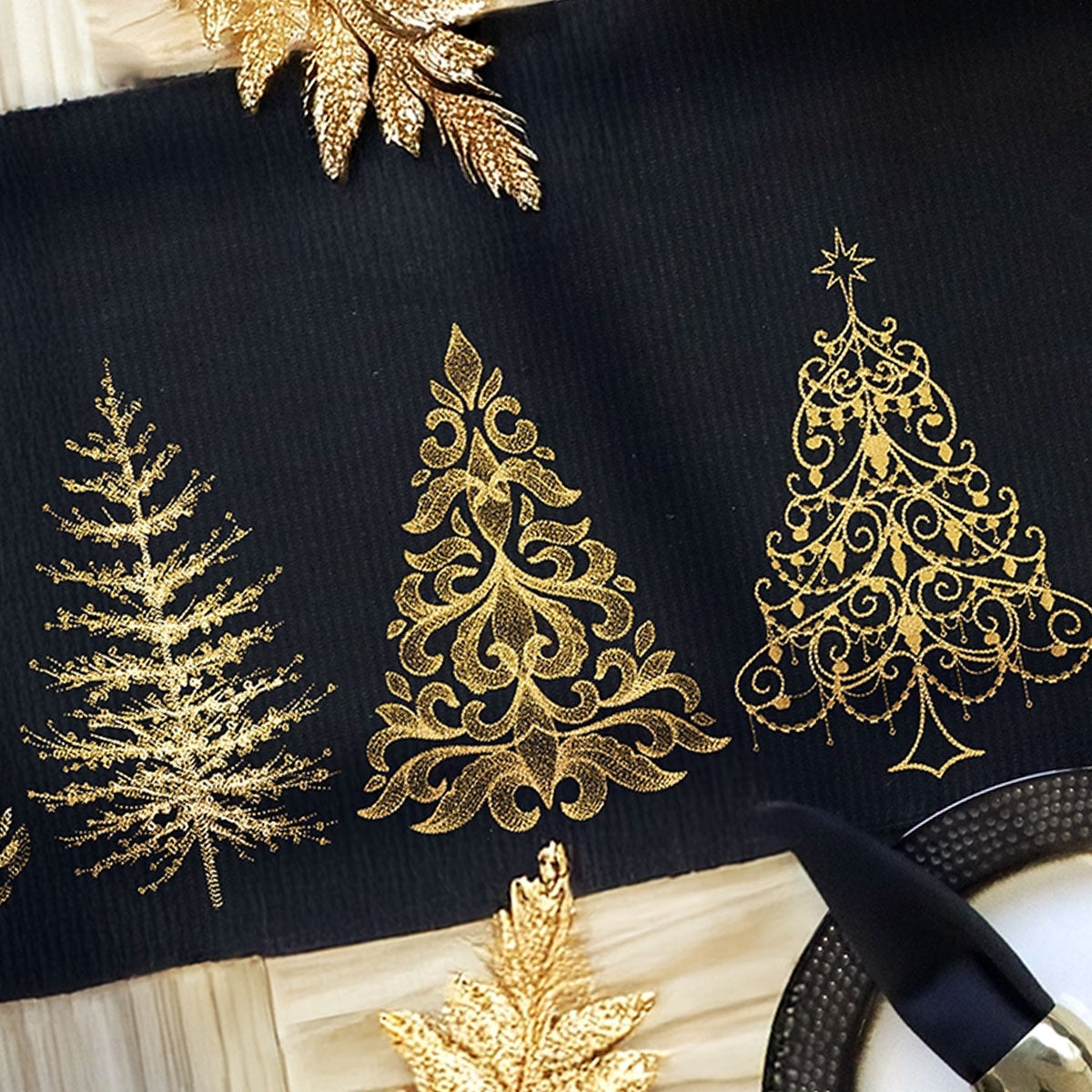 Gilded Glow Christmas Trees Design Pack