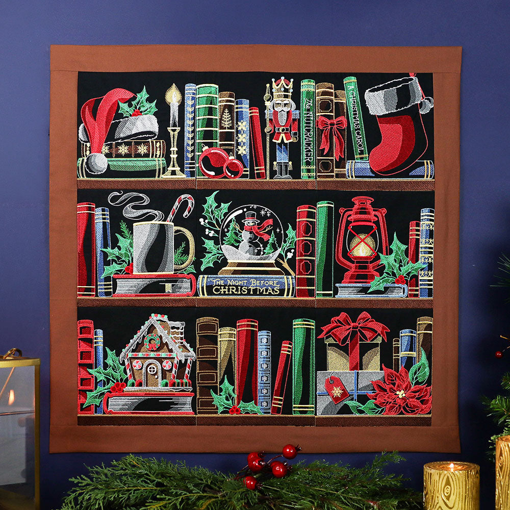 Build a Christmas Bookshelf Scene Design Pack