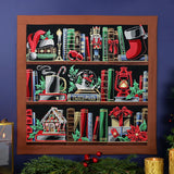 Build a Christmas Bookshelf Scene Design Pack