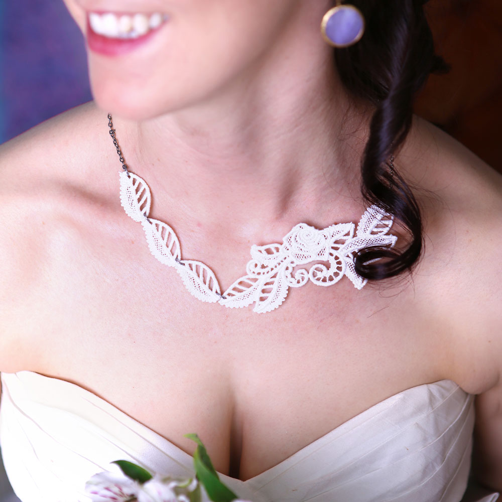 Asymmetrical Bloom Necklace (Lace)