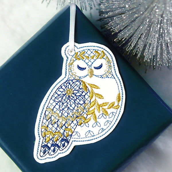 Glistening Ornament - Owl (In-the-Hoop)