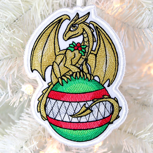 Festive Tidings Dragon Ornament (In-the-Hoop)