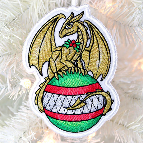 Festive Tidings Dragon Ornament (In-the-Hoop)