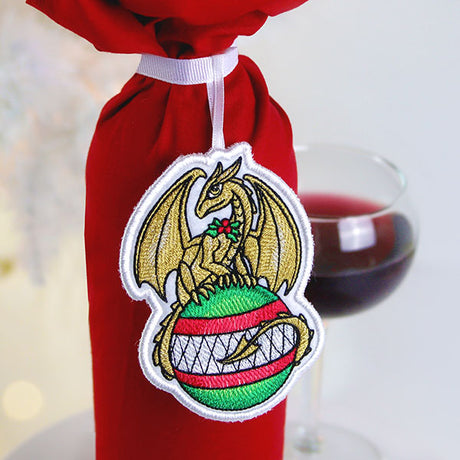 Festive Tidings Dragon Ornament (In-the-Hoop)