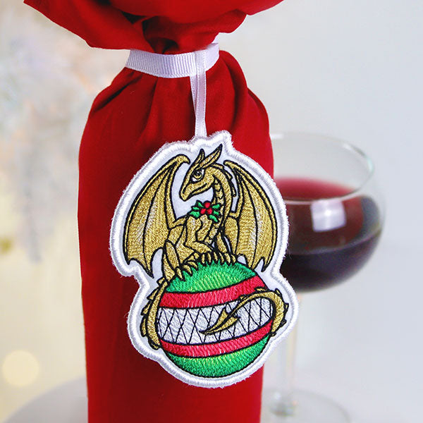 Festive Tidings Dragon Ornament (In-the-Hoop)