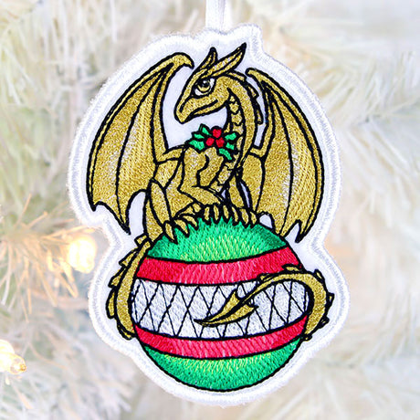 Festive Tidings Dragon Ornament (In-the-Hoop)
