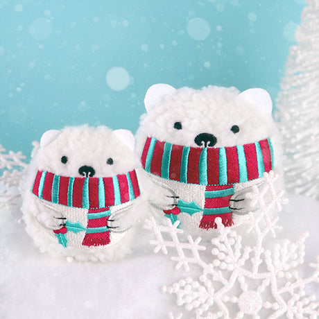 Fluffy & Festive Polar Bear (In-the-Hoop)