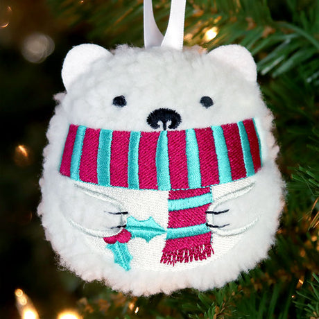 Fluffy & Festive Polar Bear (In-the-Hoop)