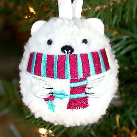 Fluffy & Festive Polar Bear (In-the-Hoop)