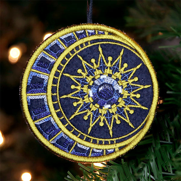 Sun and Moon Celestial Ornament (In-the-Hoop)